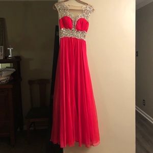 Never worn prom dress. Mesh low back with beading.